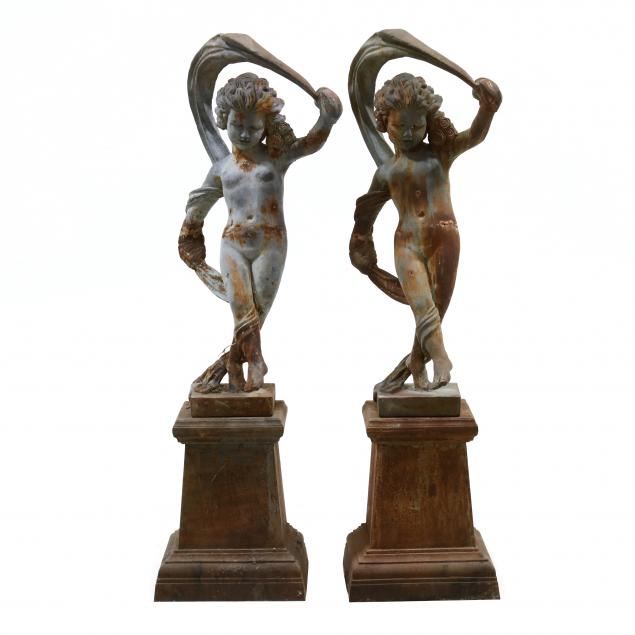 pair-of-cast-iron-garden-statues