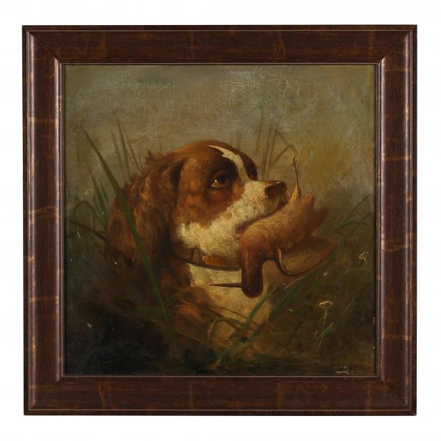 american-school-19th-century-spaniel-with-a-woodcock