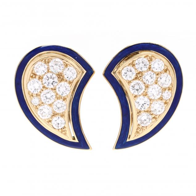gold-diamond-and-enamel-earrings