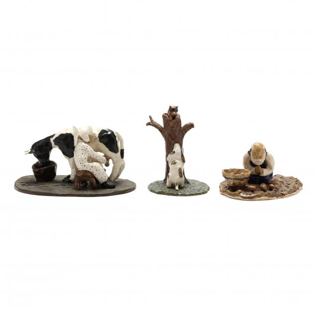 jim-havner-robbins-nc-three-mud-critter-pottery-compositions