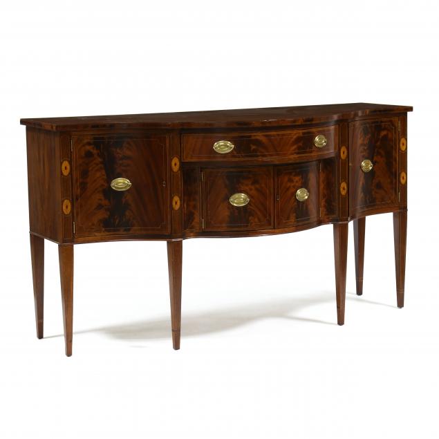 federal-style-inlaid-mahogany-serpentine-front-sideboard