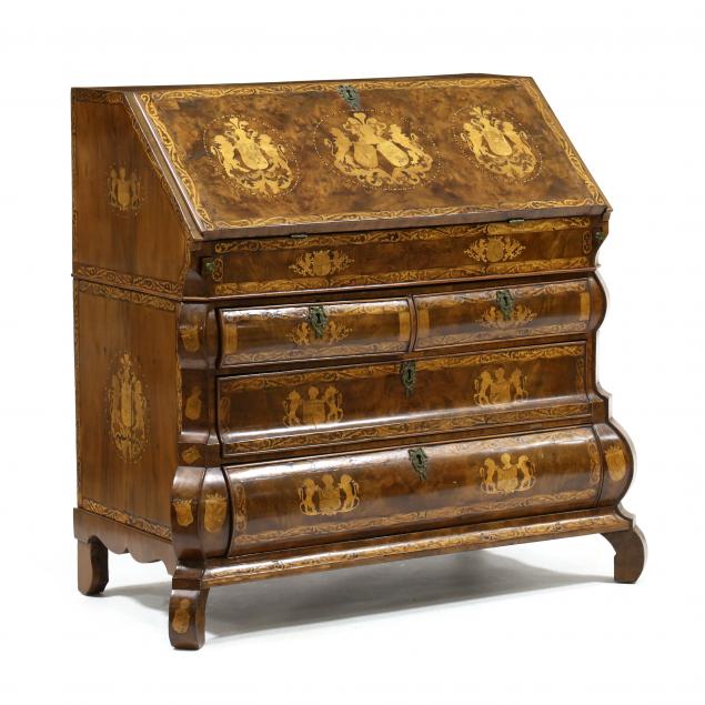 dutch-marquetry-inlaid-bombe-style-slant-front-desk