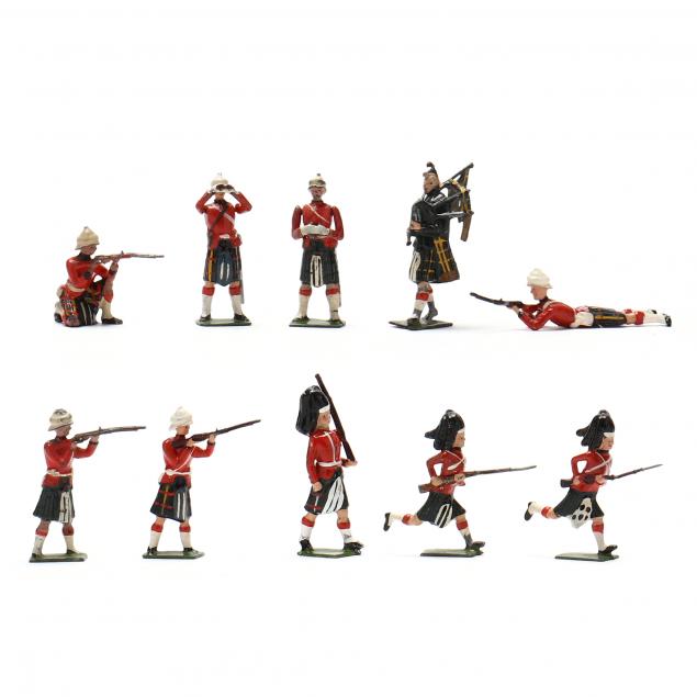 large-group-britains-military-miniatures-of-highlander-regiments