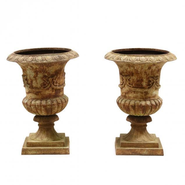 pair-of-classical-style-cast-iron-garden-urns