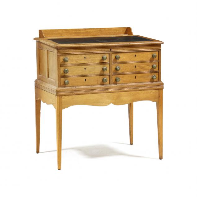 oak-spool-cabinet-desk-on-frame
