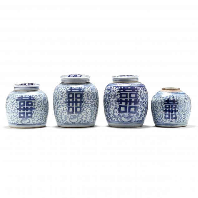 a-group-of-four-chinese-blue-and-white-double-happiness-ginger-jars