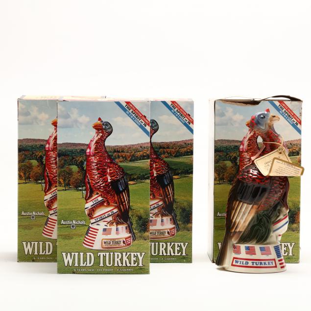 wild-turkey-bourbon-whiskey-in-porcelain-decanters