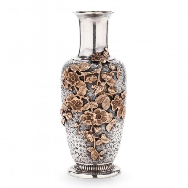 gorham-sterling-silver-mixed-metals-japonisme-vase