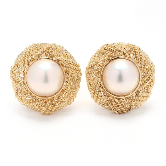 Gold and Mabé Pearl Earrings (Lot 43 - Signature Summer AuctionJun 10 ...