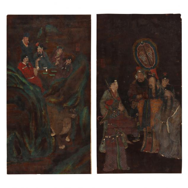two-chinese-paintings-on-silk-of-chinese-noblemen-and-officials