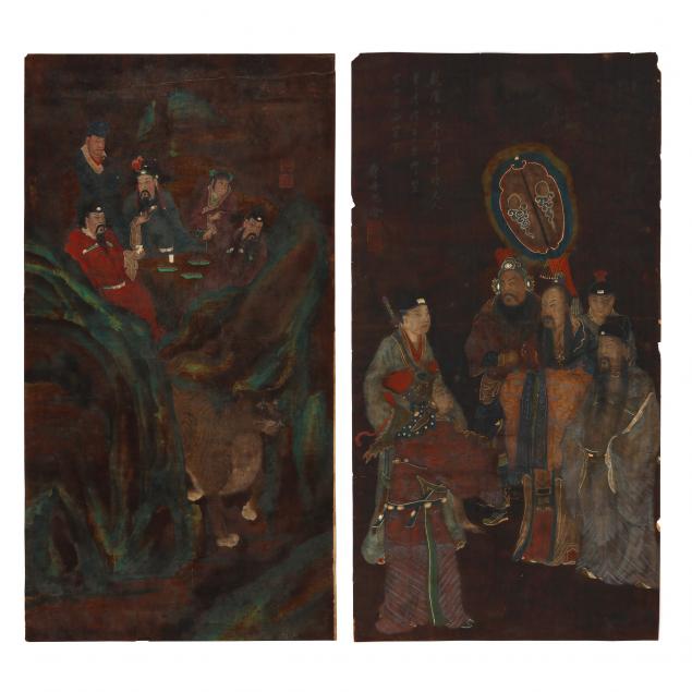 two-chinese-paintings-on-silk-of-chinese-noblemen-and-officials