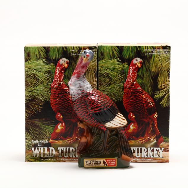 wild-turkey-bourbon-whiskey-in-porcelain-decanters