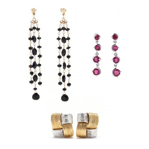 three-pairs-of-gold-earrings