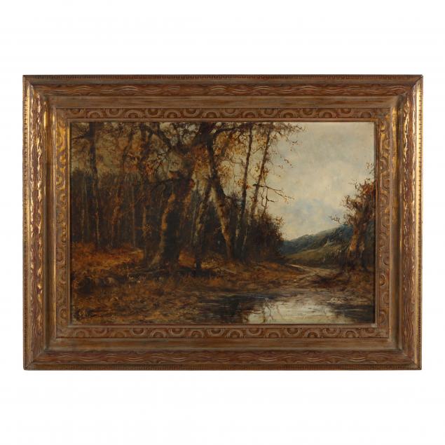 john-fox-british-19th-20th-century-wooded-landscape-with-figure