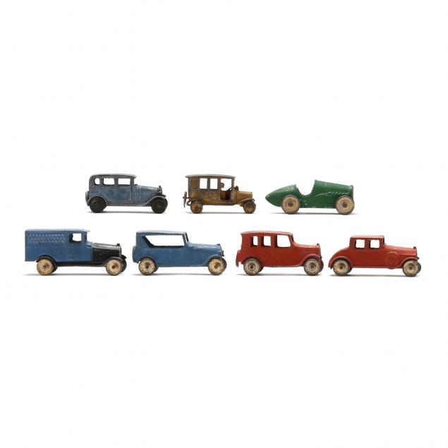 group-of-six-vintage-tootsie-toys-plus-a-french-car
