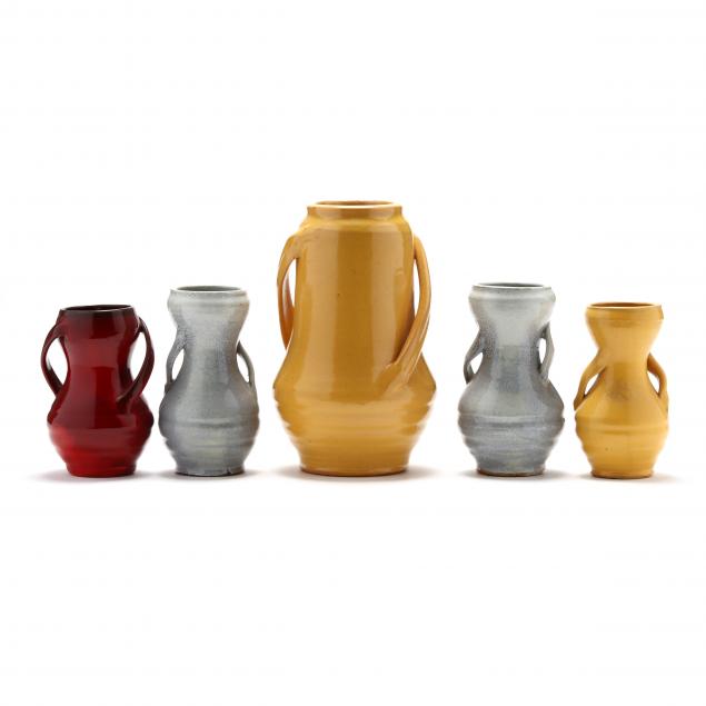 j-b-cole-pottery-sunset-mountain-group-of-vases