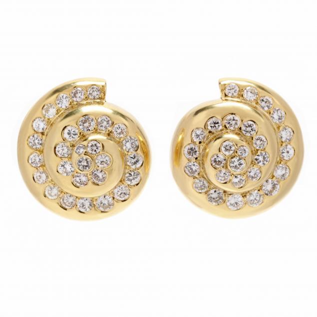 gold-and-diamond-nautilus-shell-motif-earrings