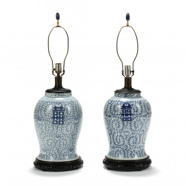 a-pair-of-chinese-porcelain-blue-and-white-double-happiness-jar-lamps