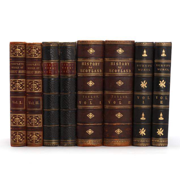 four-19th-century-leather-bound-titles-of-scottish-interest