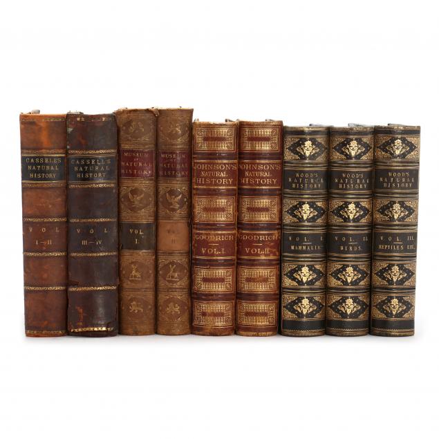 four-19th-century-leather-bound-sets-of-natural-history-books
