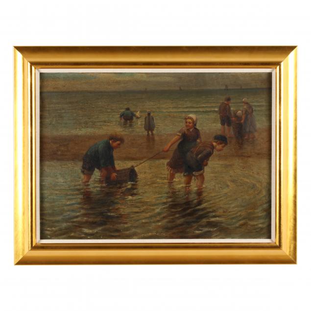 dutch-school-circa-1900-children-at-the-shore