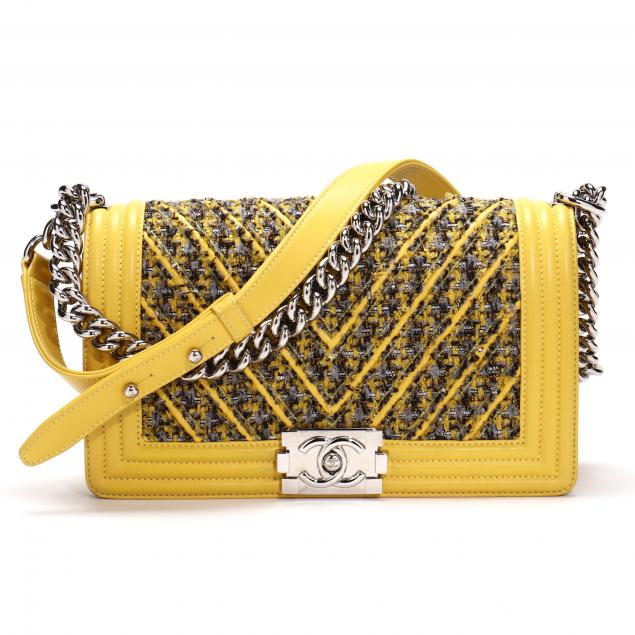 yellow chanel flap bag