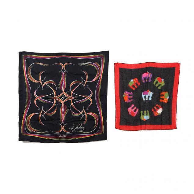 two-hermes-silk-scarves