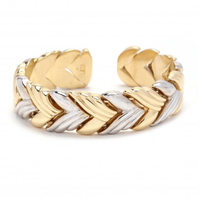 bi-color-gold-braided-motif-cuff-bracelet