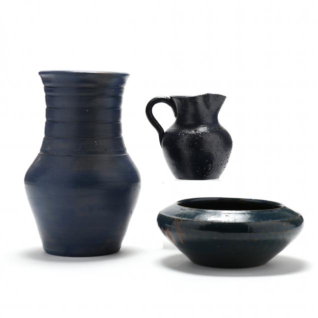 attributed-j-b-cole-pottery-steeds-nc-three-vessels
