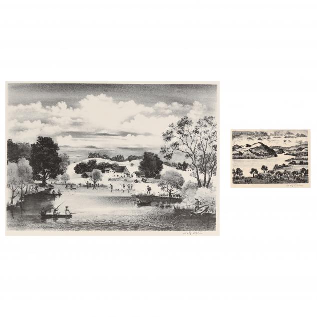 adolf-dehn-american-1895-1968-two-landscape-lithographs