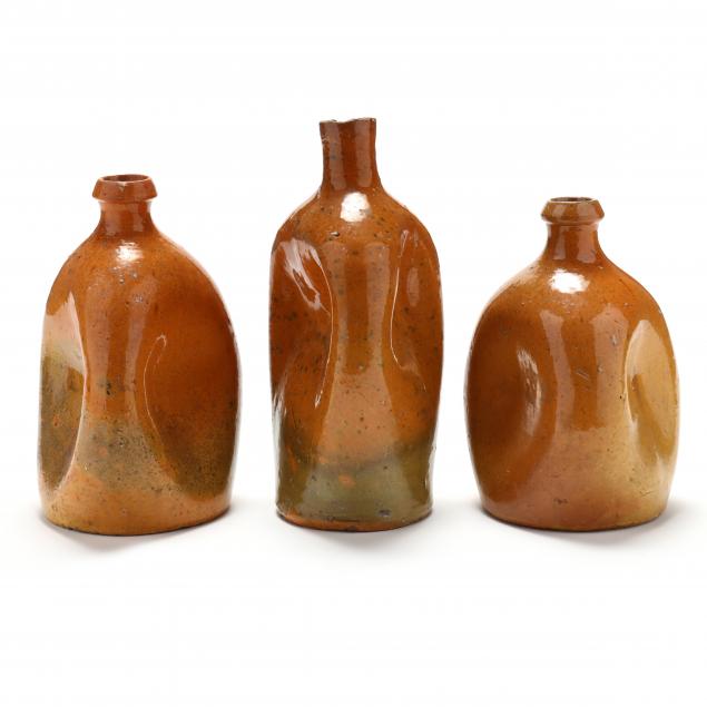 three-pinch-bottles-attributed-j-b-cole-pottery