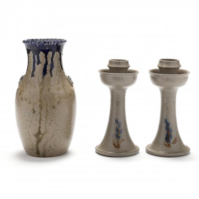 jugtown-pottery-vernon-owens-seagrove-nc-b-1941-mantel-set
