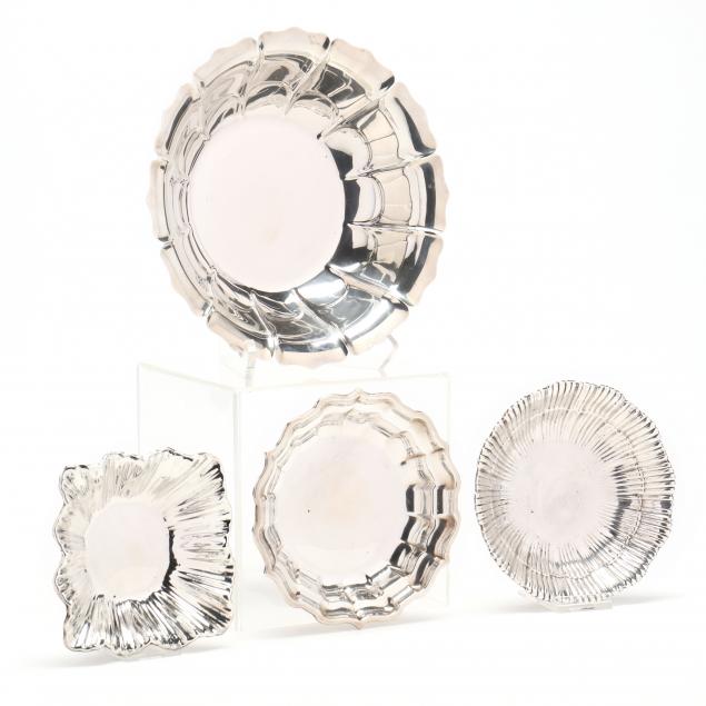 four-american-sterling-silver-round-dishes