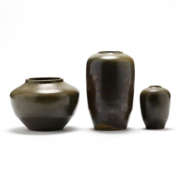 ben-owen-master-potter-seagrove-nc-1905-1983-frogskin-vases
