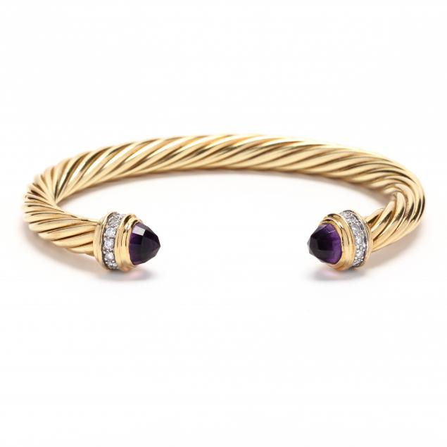 gold-amethyst-and-diamond-cable-cuff-bracelet-david-yurman