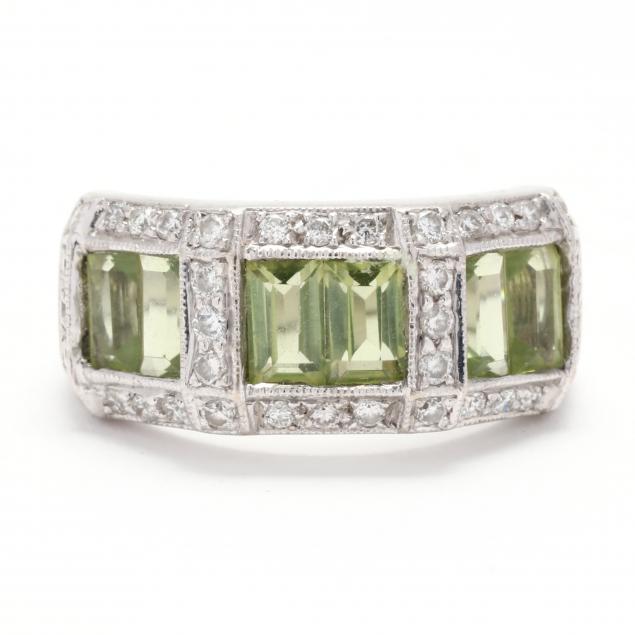 white-gold-peridot-and-diamond-ring