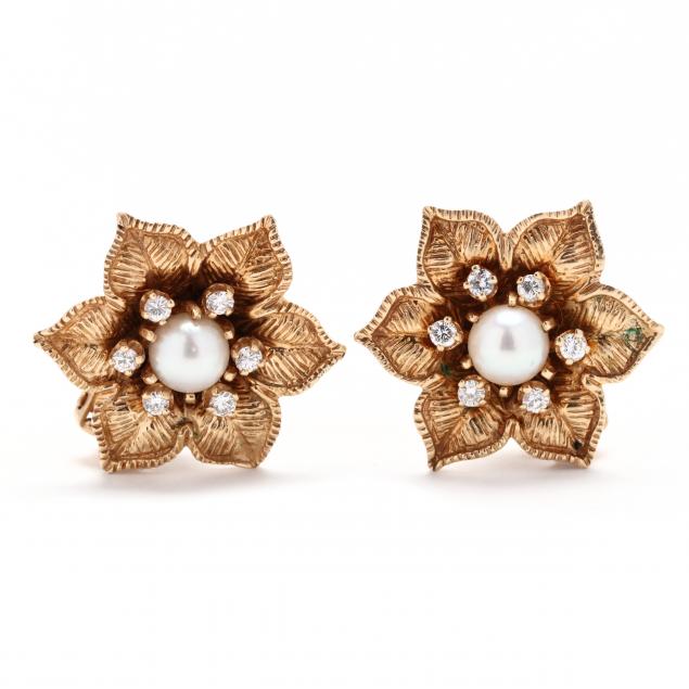 gold-and-gem-set-flower-ear-clips