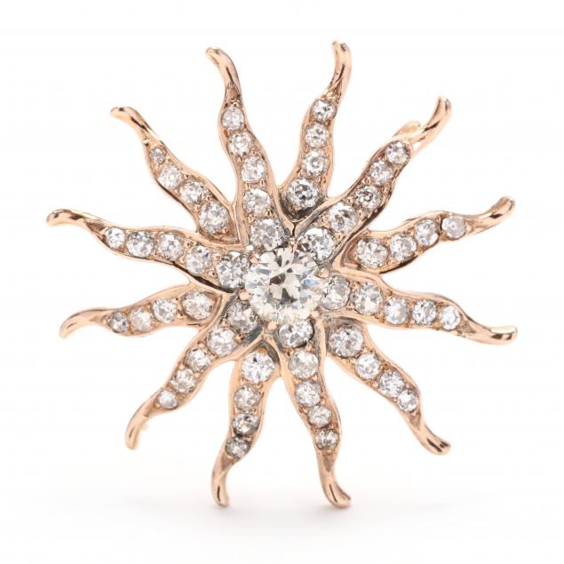 vintage-gold-and-gem-set-sunburst-brooch