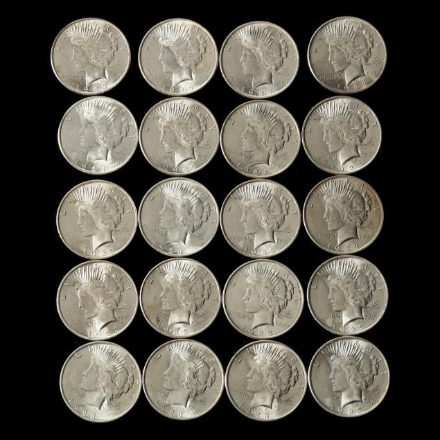 roll-of-twenty-20-uncirculated-1923-peace-silver-dollars
