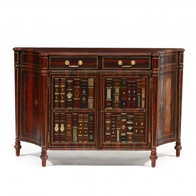 maitland-smith-regency-style-leather-wrapped-faux-book-credenza