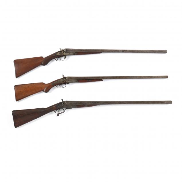 three-early-hammer-sidelock-shotguns