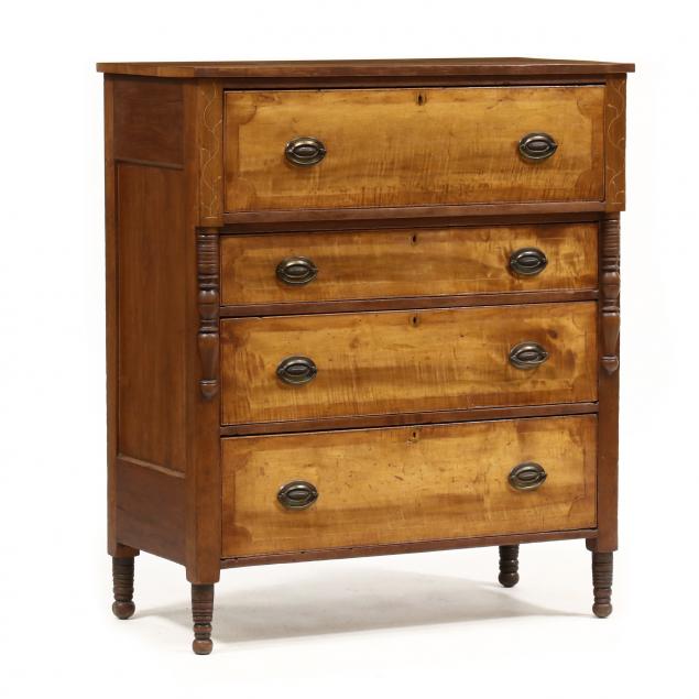 southern-late-federal-inlaid-walnut-chest-of-drawers