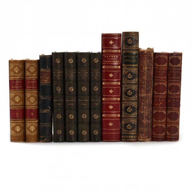 twelve-12-19th-century-leather-bound-books-includes-three-complete-sets
