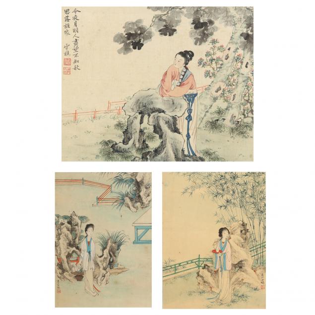three-chinese-paintings-of-elegant-beauties
