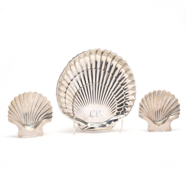 three-american-sterling-silver-shell-dishes