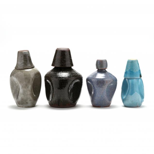 four-identified-southern-pottery-pinch-bottles