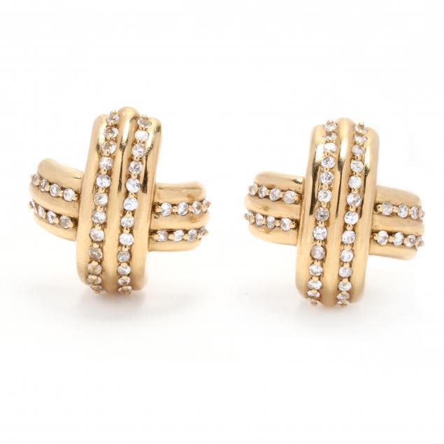 pair-of-gold-x-motif-earrings