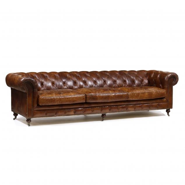 ten-foot-chesterfield-style-brown-leather-sofa
