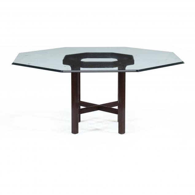 century-chair-co-large-octagonal-glass-top-pedestal-dining-table