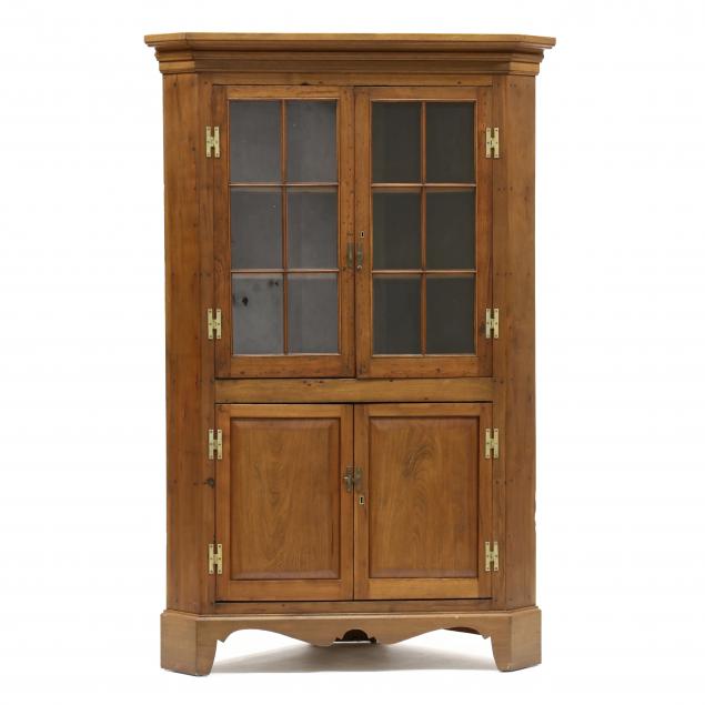 antique-american-chippendale-style-walnut-corner-cupboard